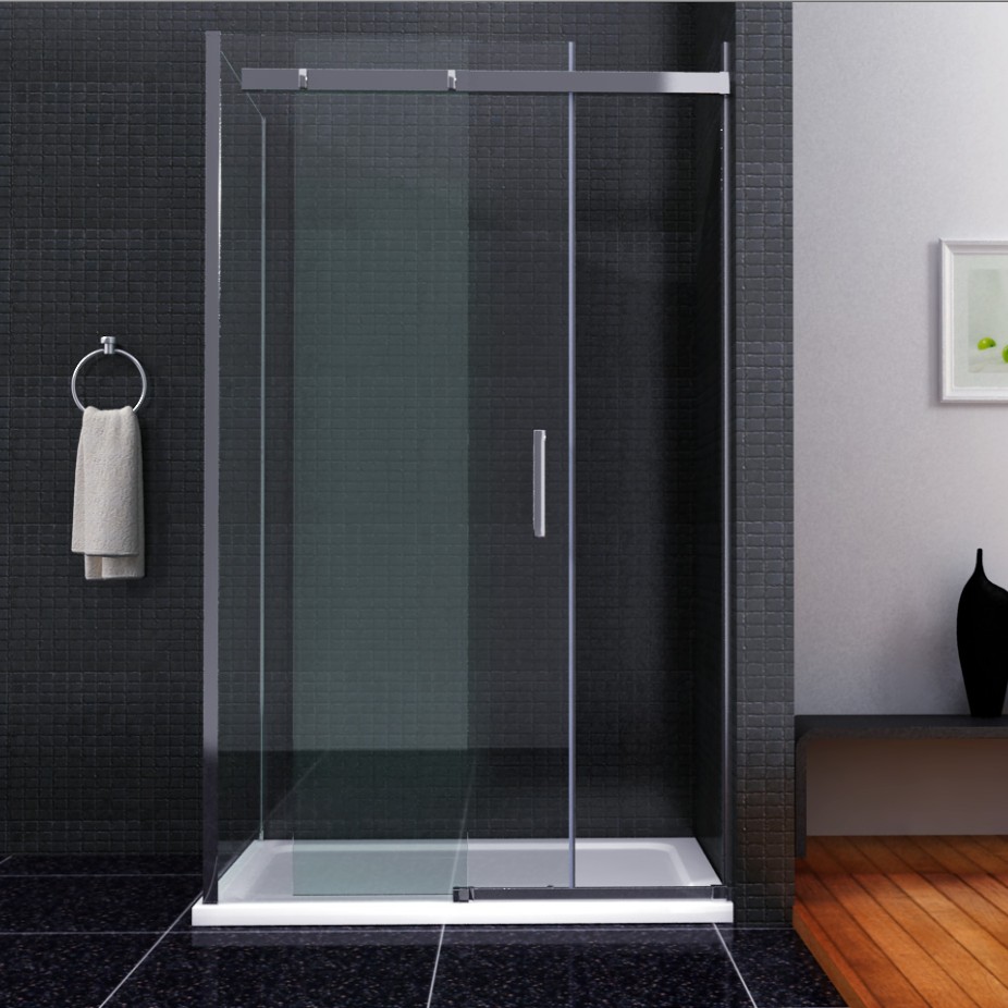 1100 x 800 Frameless Shower Enclosure Sliding Door+Side Panel Easyclean SP1 | eBay
