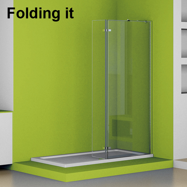 1700x700 Folding Walk In Shower Enclosure Tall Wet Room Glass Screen