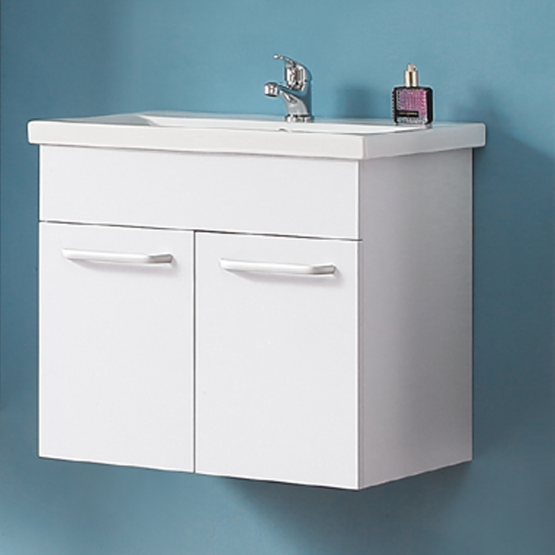 Floating Bathroom Vanity Unit Doors Drawer 600mm White Storage Cabinet Wall Hung Ebay