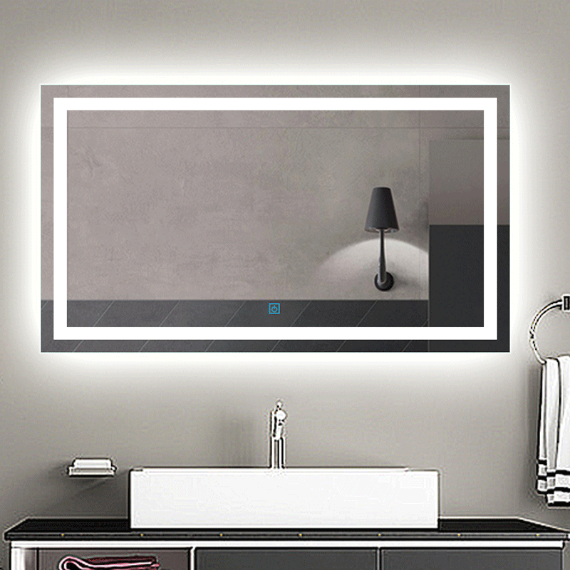 Bathroom Mirror and Mirrored Wall Hung Doors Storage Cupboard