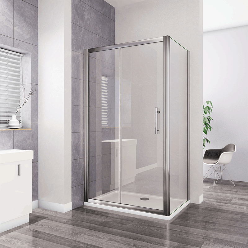 Sliding Shower Door 6/8mm Glass Cubicle Screen Shower Enclosure Side