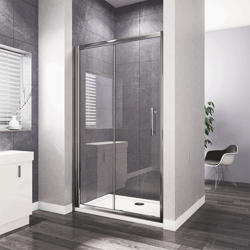 Sliding Shower Door 6/8mm Glass Cubicle Screen Shower Enclosure Side