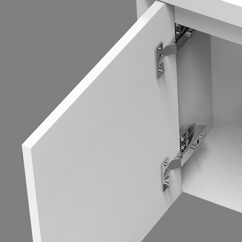 Eck-Badmöbel Set Weiß/Eiche Natur mit Waschbecken Badezimmermöbel