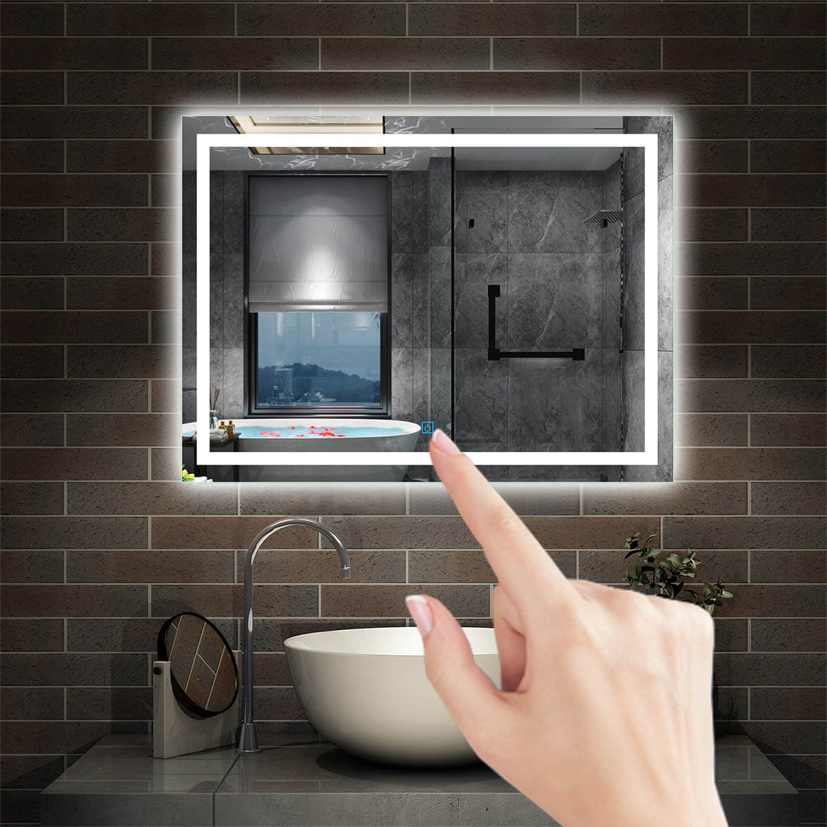 LED Bathroom Mirror Lights Touch Switch Sensor Demister Pad Mirrors by AICA eBay