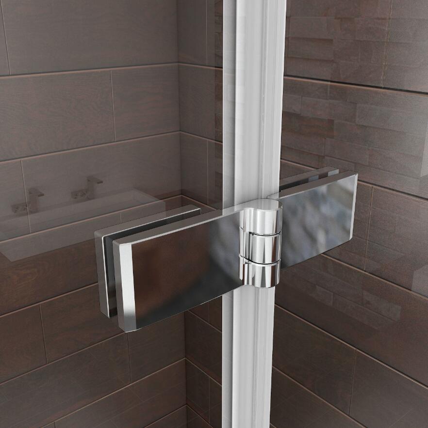 Bath Shower Screen 2 Fold 180?Pivot Door Panel Easy Clean Glass 900