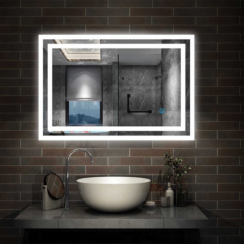 Illuminated Led Bathroom Mirror Sensitive Touch Demister Pad Heated Wall Mounted Ebay