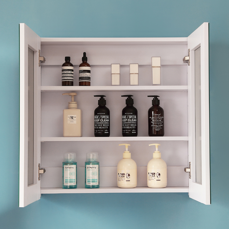 Cloakroom MDF Mirror with Shelf & Mirrored with Storage Wall