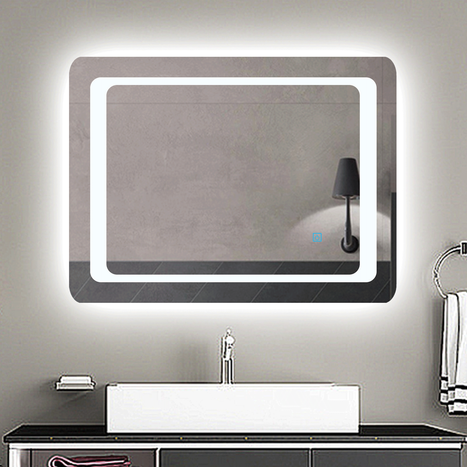 Illuminated Bathroom Mirrors IP44 Led lighted Sensor Touch Control