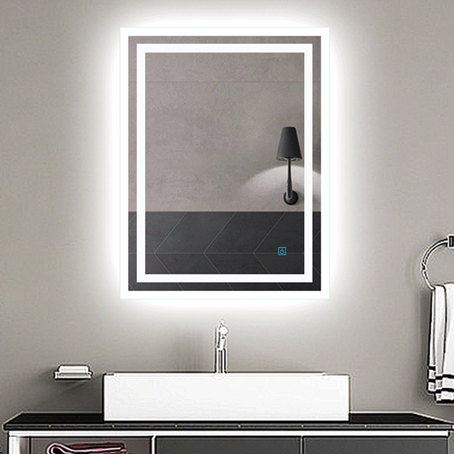 Illuminated Bathroom Mirrors IP44 Led lighted Sensor Touch Control
