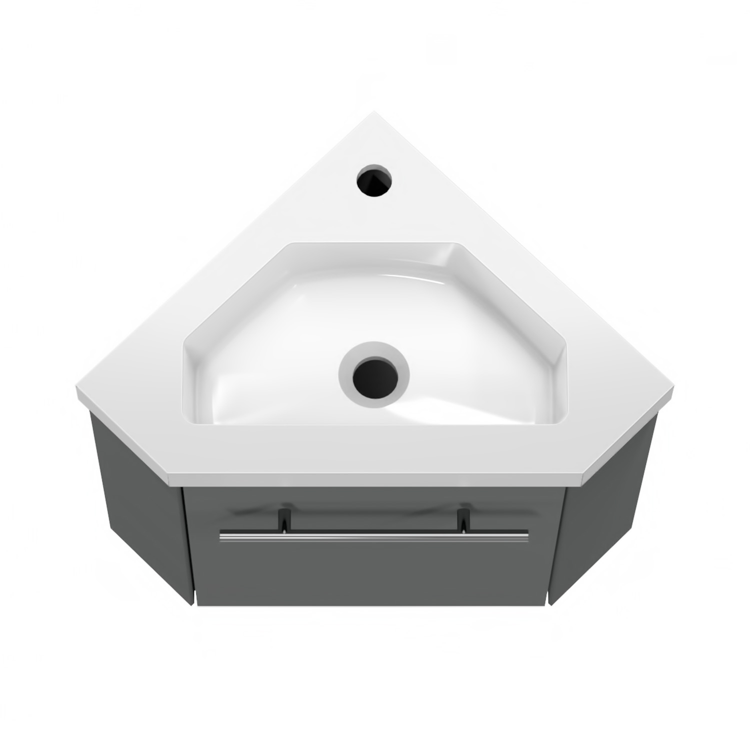 400mm Cloakroom Bathroom Corner Sink Vanity Unit with Door Grey White