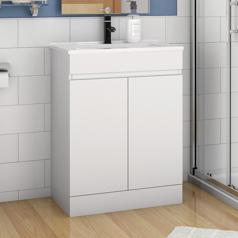 500mm 600mm White Bathroom Sink and Cupboards Freestanding
